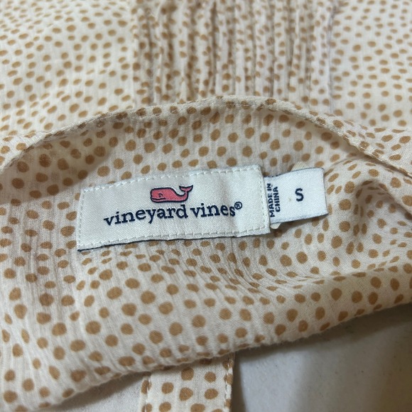 Vineyard Vines Women S Polka Dot Silk Blend Long Sleeve Pleated Blouse Top‎ - Picture 3 of 8
